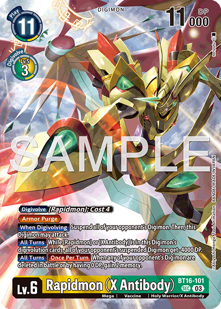Rapidmon (X Antibody) - BT16-101 - Secret Rare (Billion Bullet Alternate Art)