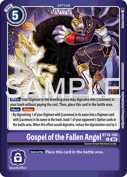 Gospel of the Fallen Angel (LM Reprint) - BT18-100 - Uncommon