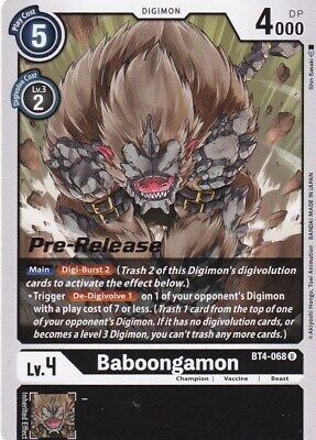Baboongamon (Prerelease Promo) - BT4-068 - Uncommon available at 401 Games Canada