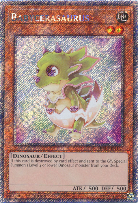 Babycerasaurus (Platinum Secret Rare) - RA04-EN131 - Platinum Secret Rare - 1st Edition