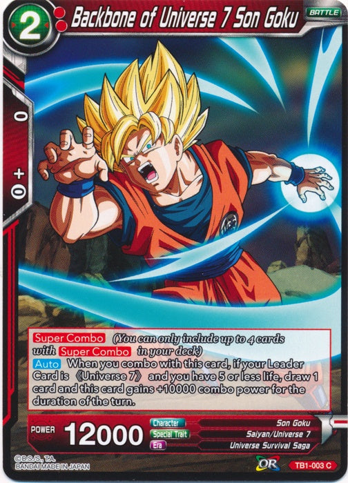 Backbone of Universe 7 Son Goku - TB1-003 - Common (Foil) available at 401 Games Canada