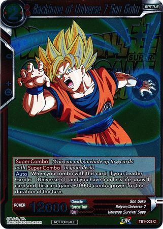 Backbone of Universe 7 Son Goku - TB1-003 - Event Pack Promo available at 401 Games Canada