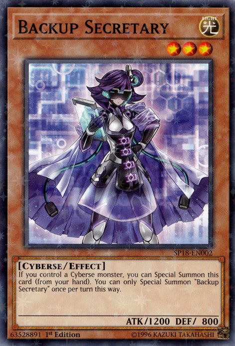 Backup Secretary - SP18-EN002 - Starfoil Rare - 1st Edition available at 401 Games Canada