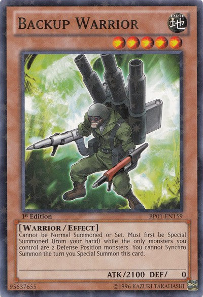 Backup Warrior - BP01-EN159 - Starfoil Rare - 1st Edition available at 401 Games Canada