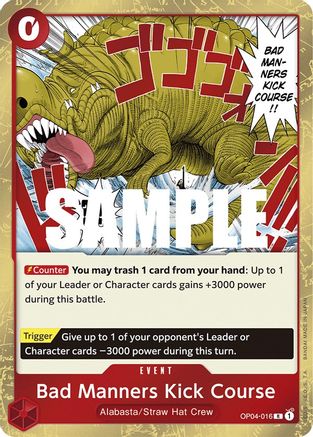 Bad Manners Kick Course - OP04-016 - Rare available at 401 Games Canada