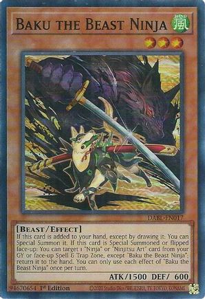 Baku the Beast Ninja - DABL-EN017 - Super Rare - 1st Edition available at 401 Games Canada