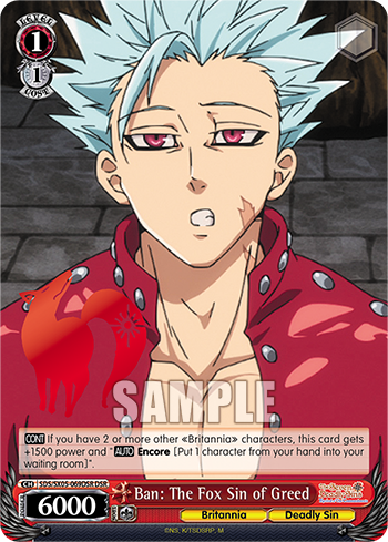 Ban: The Fox Sin of Greed - SDS/SX05-E069DSR - Deadly Sin Rare available at 401 Games Canada