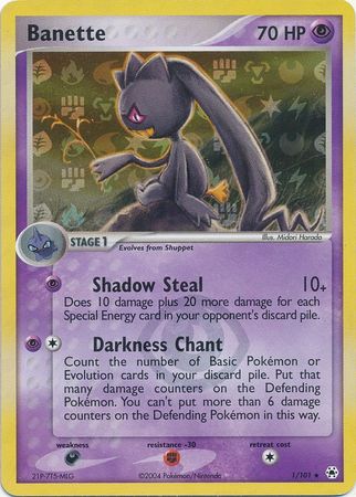 Banette - 1/101 - Holo Rare - Reverse Holo available at 401 Games Canada