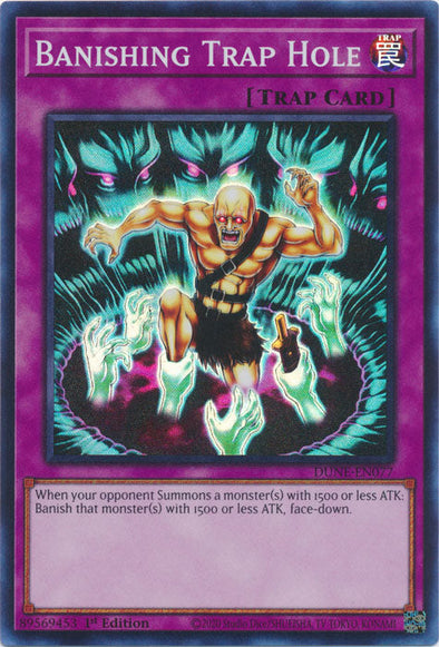 401 Games Canada - Banishing Trap Hole - DUNE-EN077 - Super Rare - 1st Edition 401 Games Canada - Banishing Trap Hole - DUNE-EN077 - Super Rare - 1st Edition