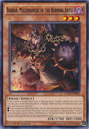Barbar, Malebranche of the Burning Abyss - CROS-EN083 - Rare - 1st Edition available at 401 Games Canada