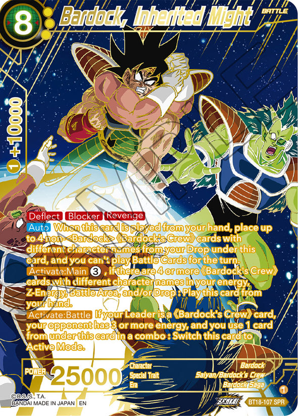 Bardock, Inherited Might - BT18-107 - Special Rare available at 401 Games Canada