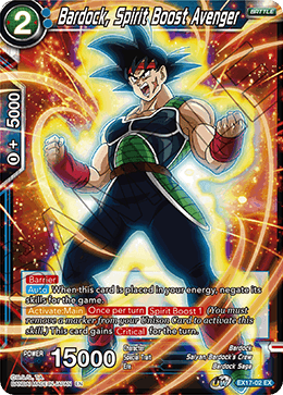 Bardock, Spirit Boost Avenger - EX17-02 - Expansion Rare available at 401 Games Canada