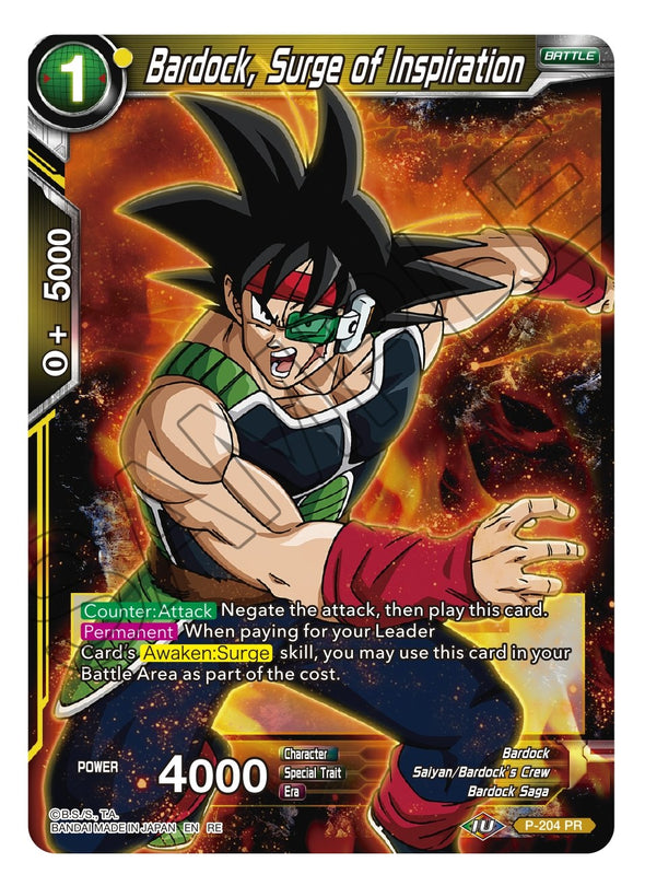 Bardock, Surge of Inspiration - P-204 - Uncommon (Reprint) available at 401 Games Canada