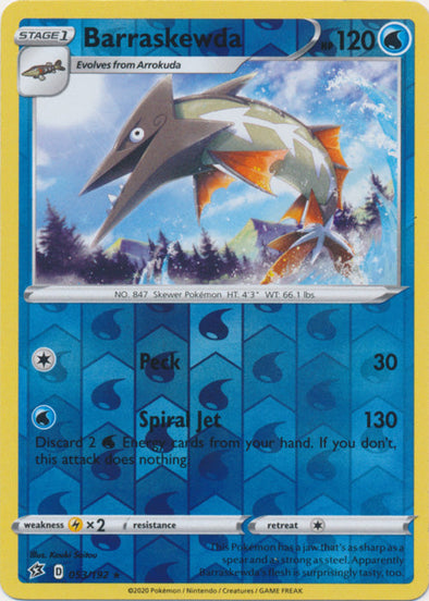 Barraskewda - 053/192 - Rare - Reverse Holo available at 401 Games Canada