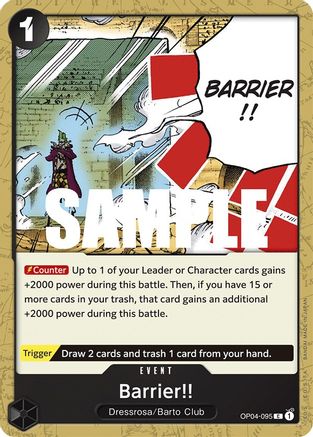 Barrier!! - OP04-095 - Common available at 401 Games Canada