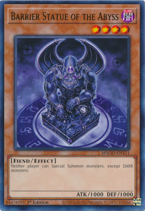 Barrier Statue of the Abyss - MAGO-EN111 - Rare - 1st Edition available at 401 Games Canada