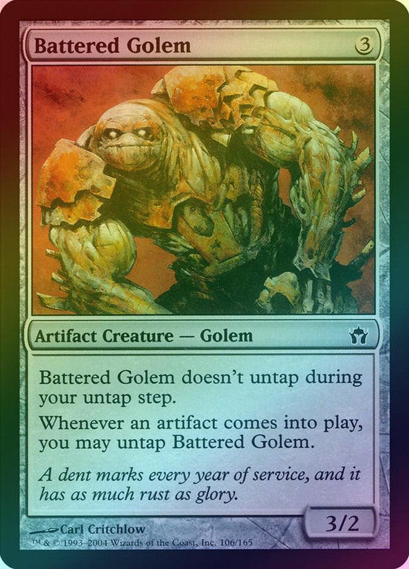 Battered Golem (Foil) (5DN) available at 401 Games Canada