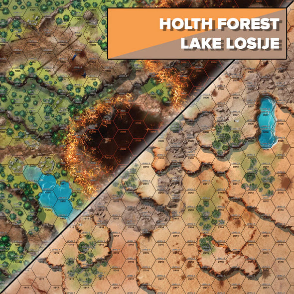 Battletech - BattleMat: Battle of Tukayyid - Holth Forest / Lake Losije (Pre-Order) available at 401 Games Canada