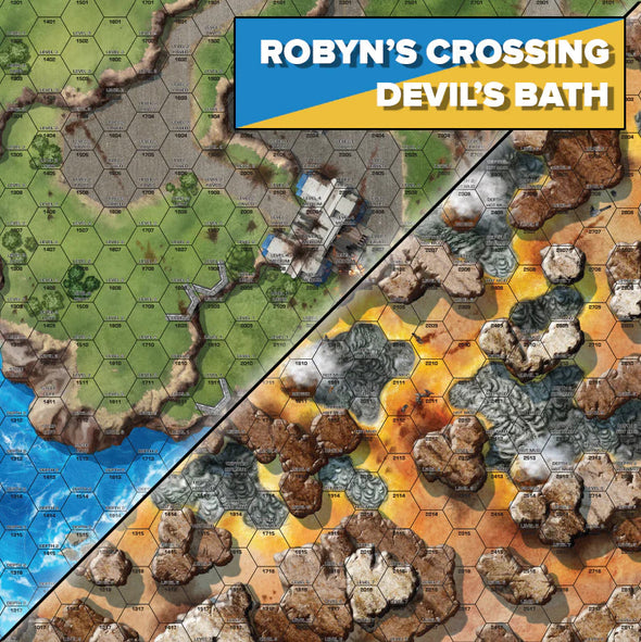 Battletech - BattleMat: Battle of Tukayyid - Robyn's Crossing / Devil's Bath (Pre-Order) available at 401 Games Canada