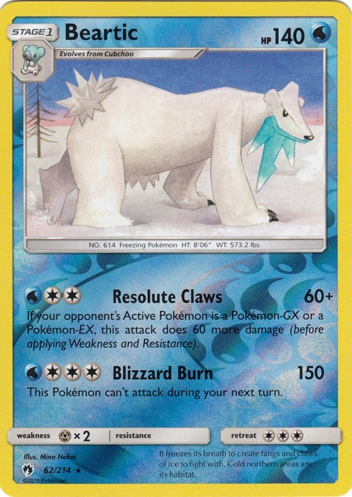 Beartic - 62/214 - Rare - Reverse Holo available at 401 Games Canada