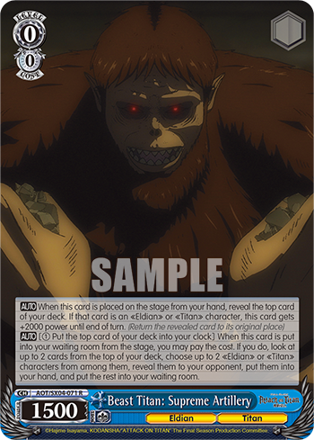 Beast Titan: Supreme Artillery - AOT/SX04-E071 - Rare available at 401 Games Canada