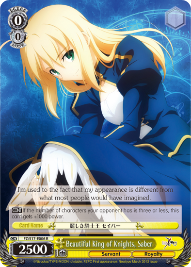 Beautiful King of Knights, Saber - FZ/S17-E006 - Rare available at 401 Games Canada