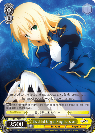 Beautiful King of Knights, Saber - FZ/S17-E006 - Rare available at 401 Games Canada