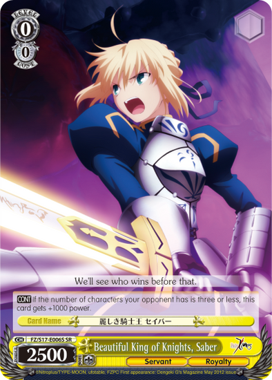 Beautiful King of Knights, Saber - FZ/S17-E006S - Super Rare available at 401 Games Canada