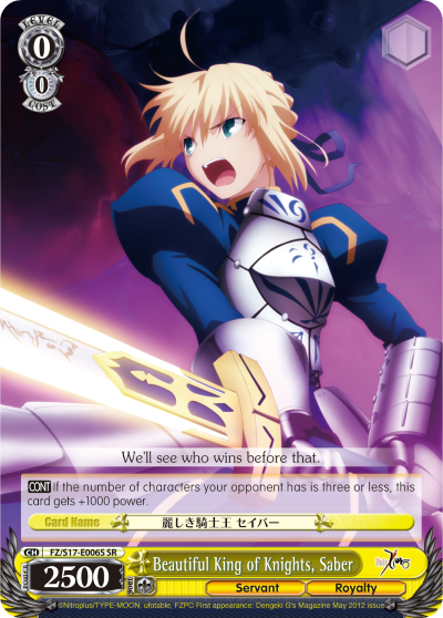 Beautiful King of Knights, Saber - FZ/S17-E006S - Super Rare available at 401 Games Canada