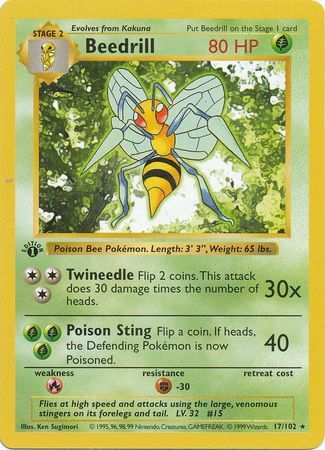Beedrill - 17/102 - Rare - 1st Edition available at 401 Games Canada