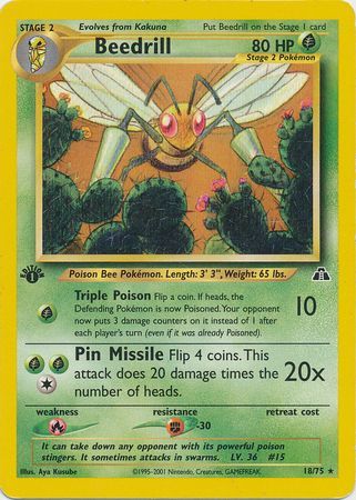 Beedrill - 18/75 - Rare - 1st Edition available at 401 Games Canada