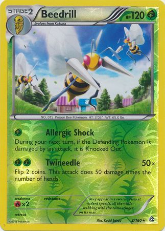 Beedrill - 3/160 - Rare - Reverse Holo available at 401 Games Canada