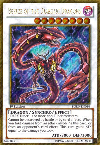 Beelze of the Diabolic Dragons - PGLD-EN016 - Gold Secret Rare - 1st Edition available at 401 Games Canada