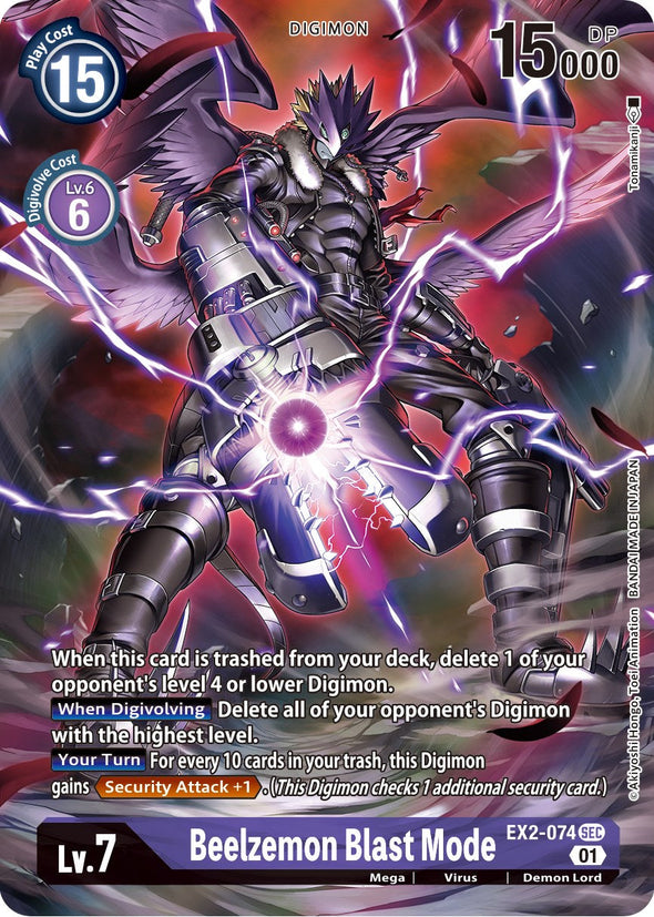 Beelzemon Blast Mode (Alternate Art) - EX2-074 - Secret Rare available at 401 Games Canada