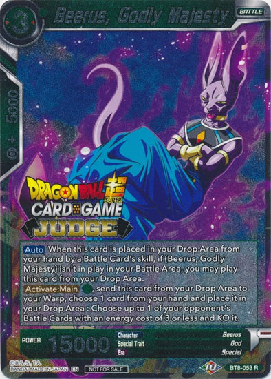 Beerus, Godly Majesty - BT8-053 - Judge Promo (Foil) available at 401 Games Canada