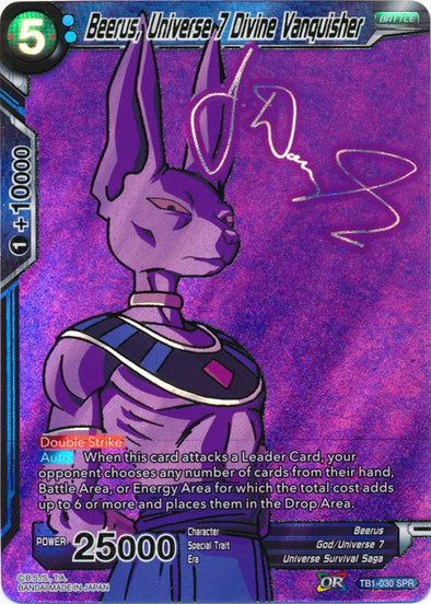 Beerus, Universe 7 Divine Vanquisher - TB1-030 - Special Rare (SPR) available at 401 Games Canada