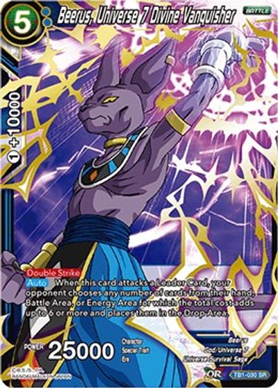 Beerus, Universe 7 Divine Vanquisher - TB1-030 - Super Rare available at 401 Games Canada