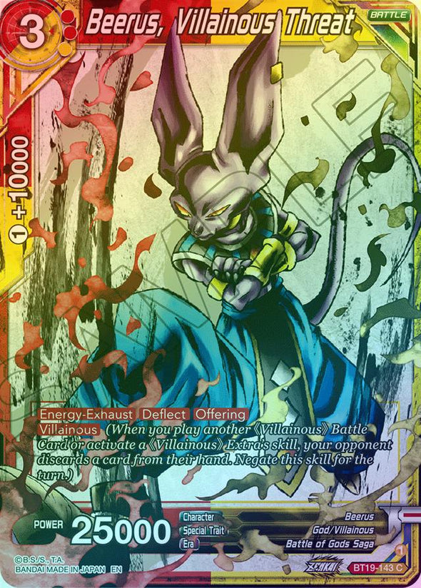 Beerus, Villainous Threat - BT19-143 - Common (Foil) available at 401 Games Canada