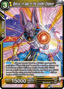 Beerus, in Awe of the Golden Emperor - BT12-098 - Rare available at 401 Games Canada