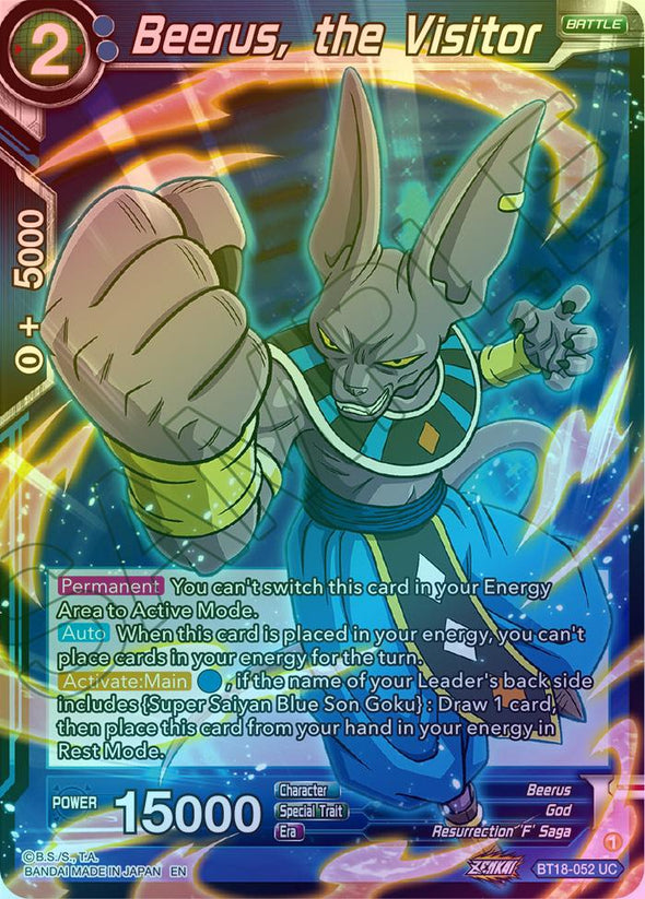 Beerus, the Visitor - BT18-052 - Uncommon (Foil) available at 401 Games Canada