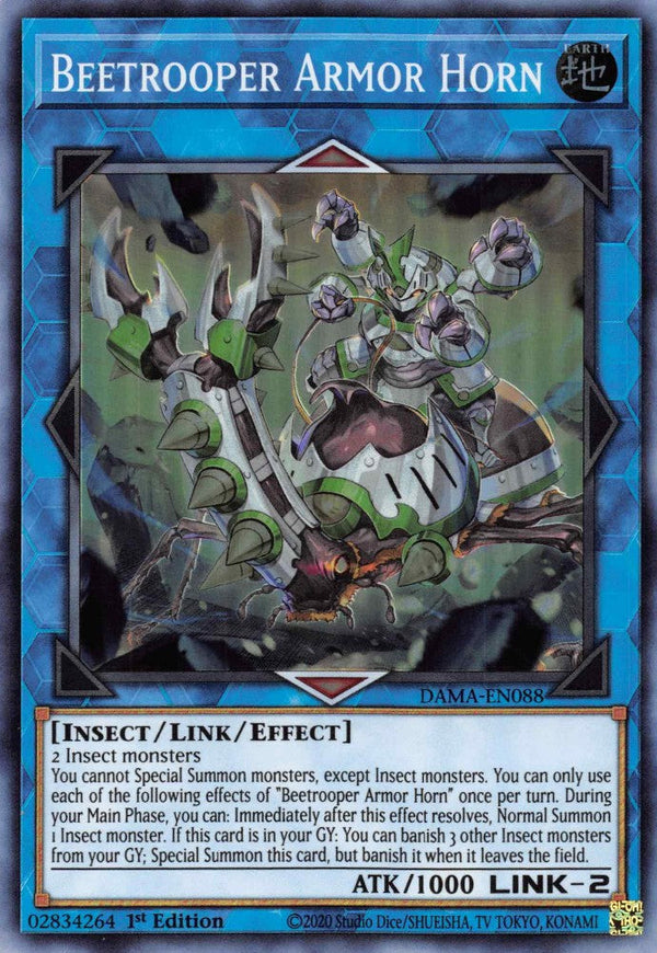 Beetrooper Armor Horn - DAMA-EN088 - Super Rare - 1st Edition available at 401 Games Canada