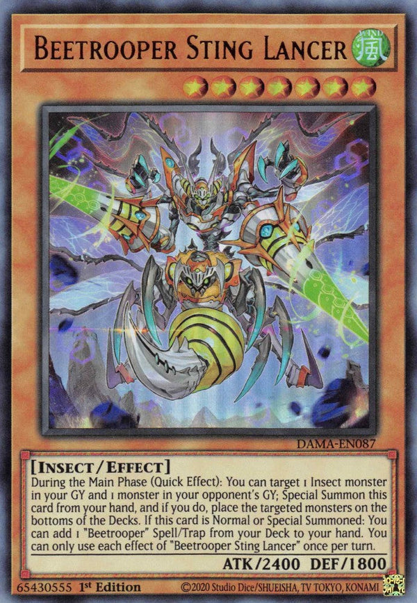Beetrooper Sting Lancer - DAMA-EN087 - Ultra Rare - 1st Edition available at 401 Games Canada