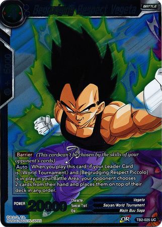 Begrudging Respect Vegeta - TB2-025 - Uncommon (FOIL) available at 401 Games Canada