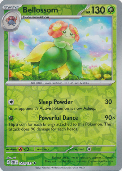 Bellossom - 003/197 - Uncommon - Reverse Holo available at 401 Games Canada