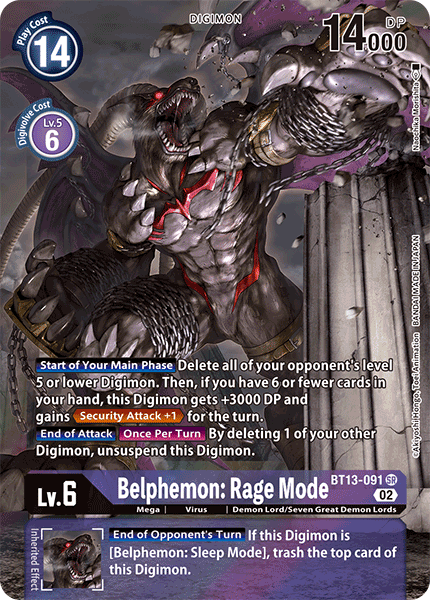Belphemon: Rage Mode (Alternate Art) - BT13-091 - Super Rare available at 401 Games Canada