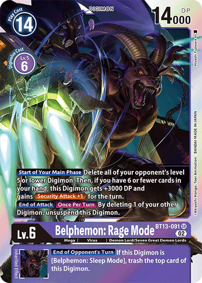 Belphemon: Rage Mode - BT13-091 - Super Rare available at 401 Games Canada