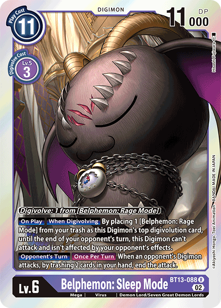 Belphemon: Sleep Mode - BT13-088 - Rare available at 401 Games Canada