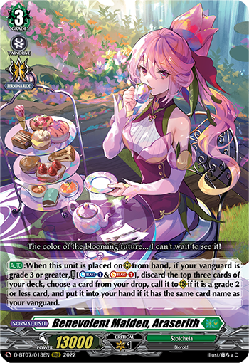 Benevolent Maiden, Araserith - D-BT07/013 - Triple Rare available at 401 Games Canada