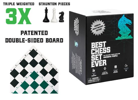 Best Chess Set Ever - Black/Green (3X Weighted) available at 401 Games Canada