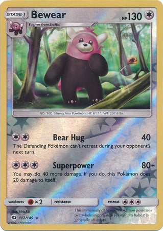 Bewear - 112/149 - Rare - Reverse Holo available at 401 Games Canada